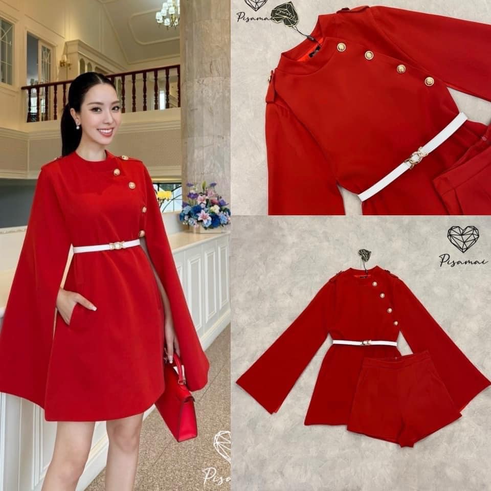 เซ็ตเสื้อคอกลมทรงแขนค้างคาวผ่า มาคู่กับกางเกงขาสั้น พร้อมเข็มขัดสีขาวเข้าเซ็ต เรียบ หรู ดูแพง ใส่สบาย : สินค้าคุณภาพ (พร้อมส่ง)