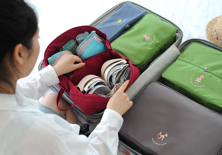 กระเป๋าใส่ชุดชั้นใน กางเกงชั้นใน ขนาดใหญ่พิเศษ แบ่งช่องสองด้าน ใส่ได้หลายตัว มี 4 สี 4 ลาย