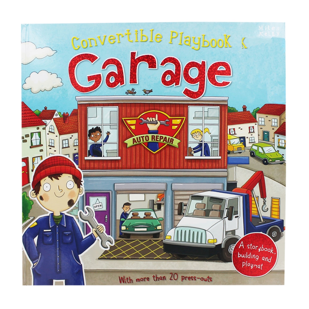 Convertible Playbook Garage : Storybook, Building and Playmat : Miles Kelly หนังสือกิจกรรม อู่ซ่อมรถ