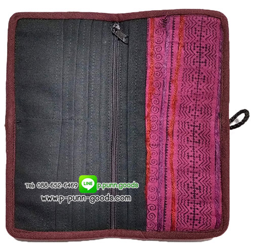 กระเป๋าสตางค์ผ้าชาวเขา กระเป๋าใบยาว