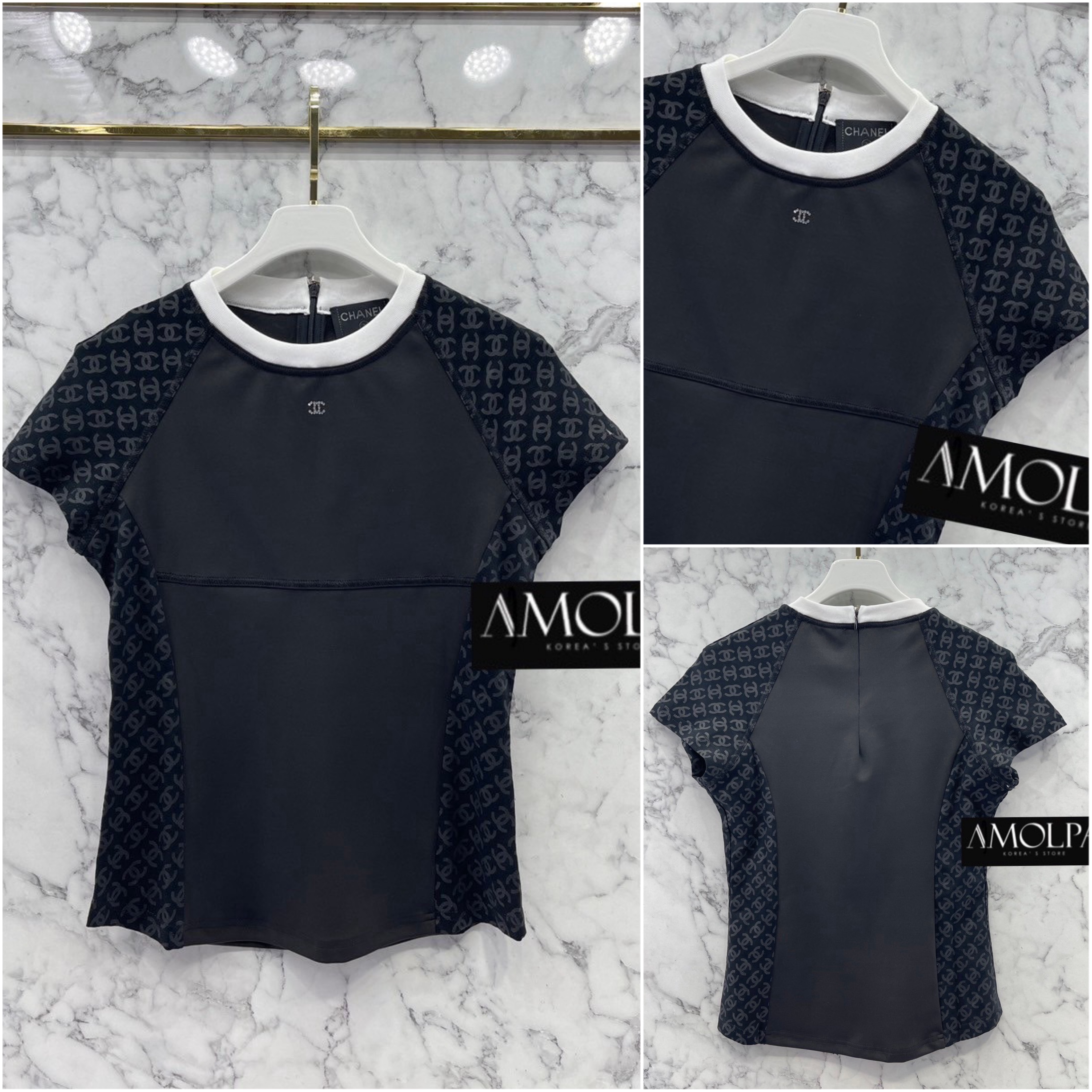 เสื้อแขนสั้นแบรนด์ CC. ทรงสวยมาก จัดเก็บทรง ใส่แล้ว ดีต่อใจสุดๆ ลายใหม่ชนช๊อป ใส่สบาย : สินค้าคุณภาพ (พร้อมส่ง)