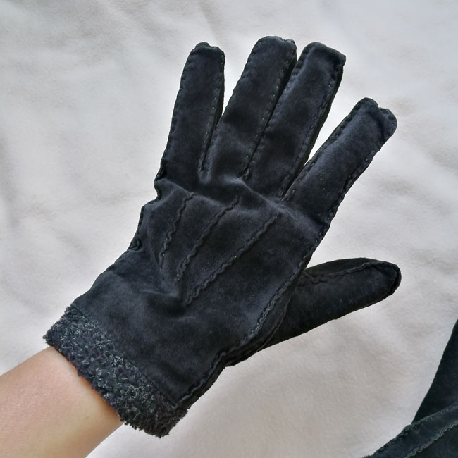 ถุงมือชาย COMME CA ISM หนังชามัวร์บุผ้าฟลีซ อุ่นติดลบ