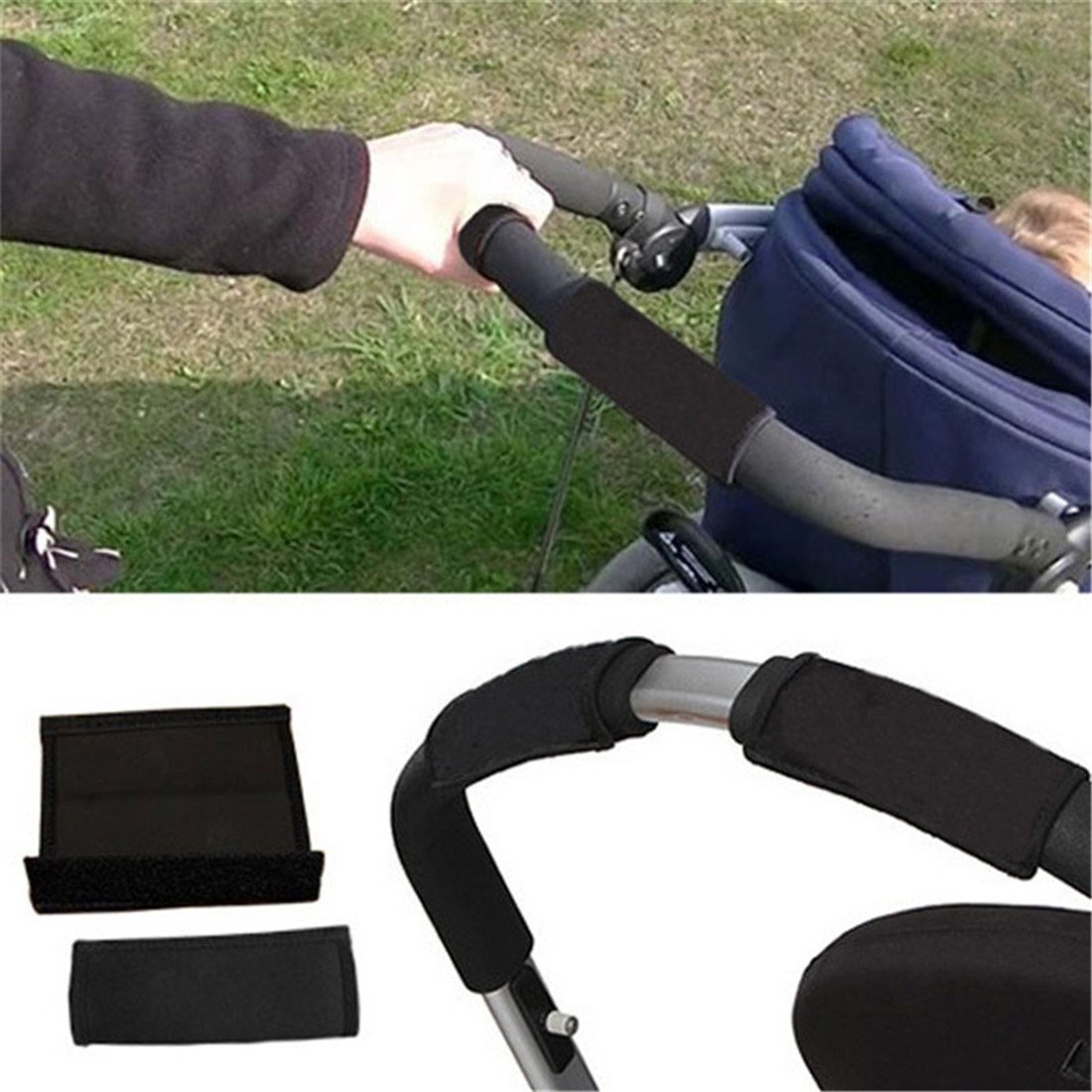 [แพคคู่] ปลอกหุ้มด้ามเข็นรถเข็นเด็ก Stroller Handle Grips Bar