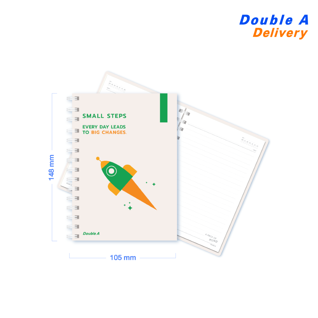 (4 เล่ม) สมุดสันห่วงขนาด A6 80แกรม 50แผ่น ลาย A Piece of mind