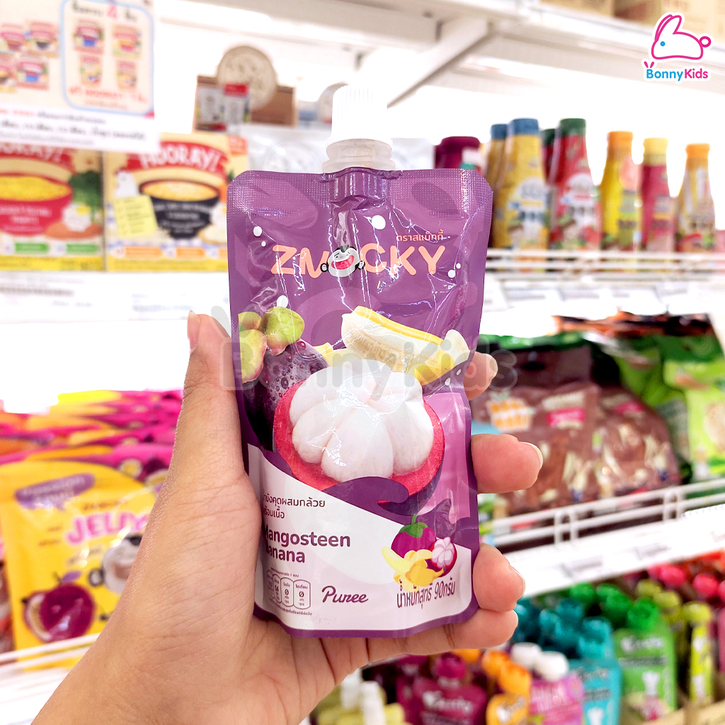 Znacky (สแน็คกี้) Znacky Puree ผลไม้บดเนื้อละเอียด วัตถุดิบจากผลไม้แท้ 100% (90กรัม)