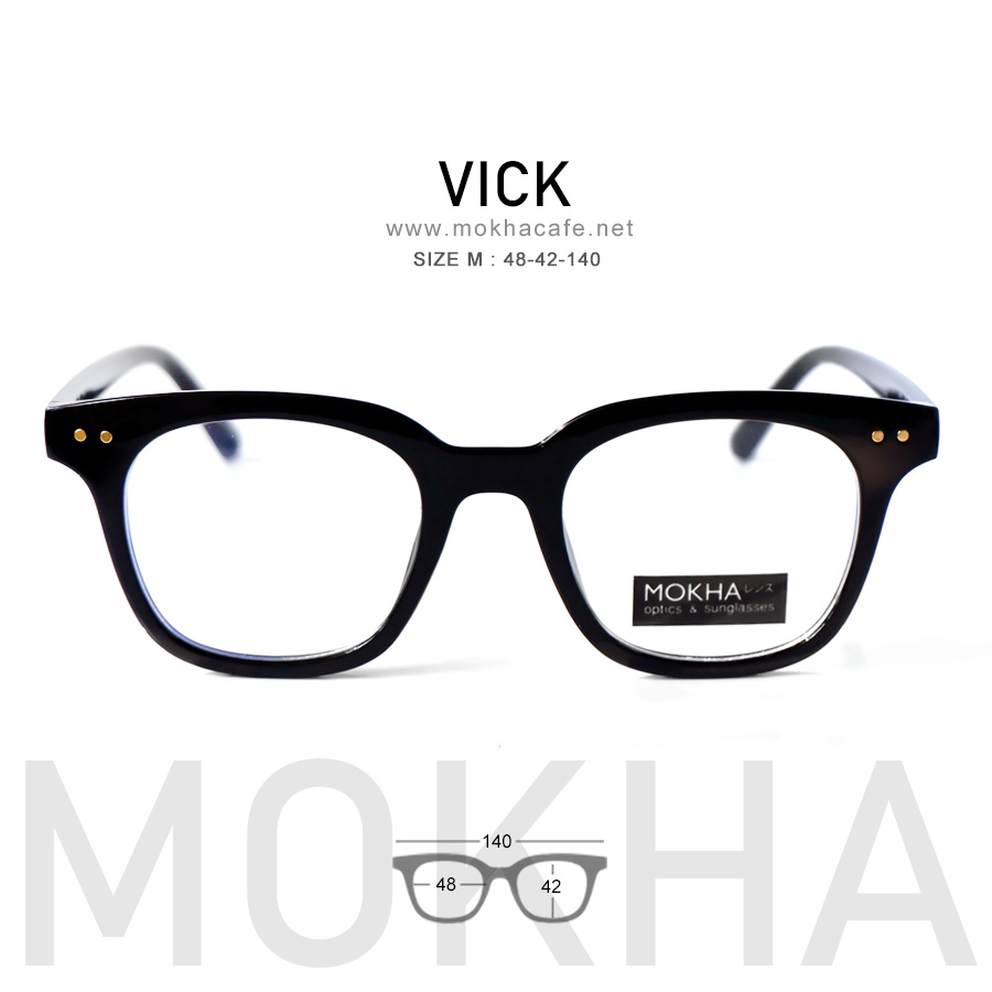 VICK - black แว่นตาทรงเหลี่ยม กรอบหนา กว้าง 140 มม.(sizeM) H42