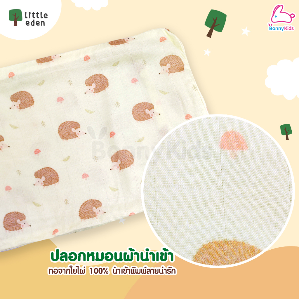 Little eden (ลิตเติ้ลอีเด้น) LittlePillow หมอนหนุนเด็กวัยหัดเดิน เหมาะสำหรับเด็ก 1 ขวบขึ้นไป (ขนาด10x18นิ้ว)