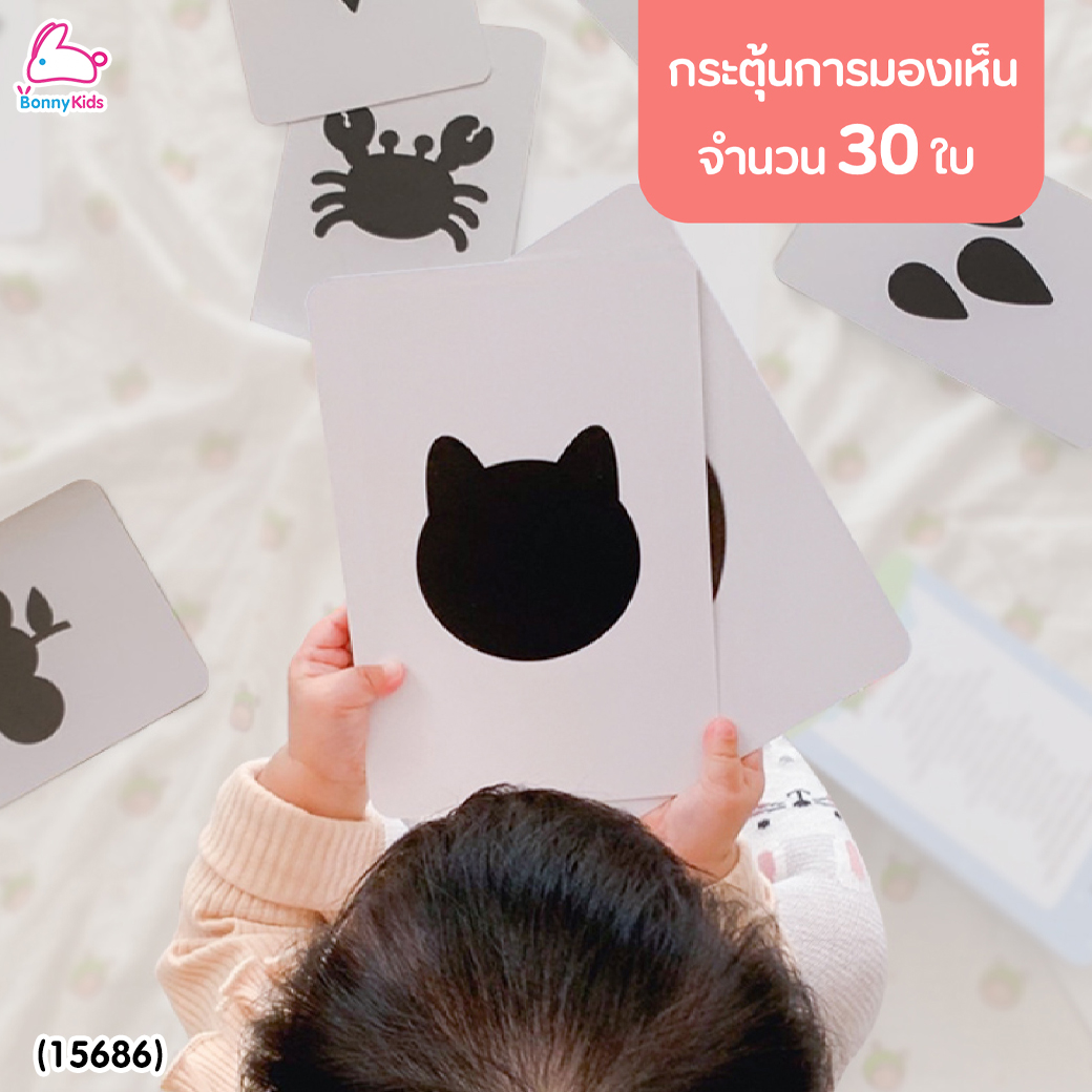 (15686) Little Monster (ลิตเติ้ลมอนเตอร์) Newborn Flash Card แฟลชการ์ดขาวดำ 0-6 เดือน กระตุ้นพัฒนาการการมองเห็น