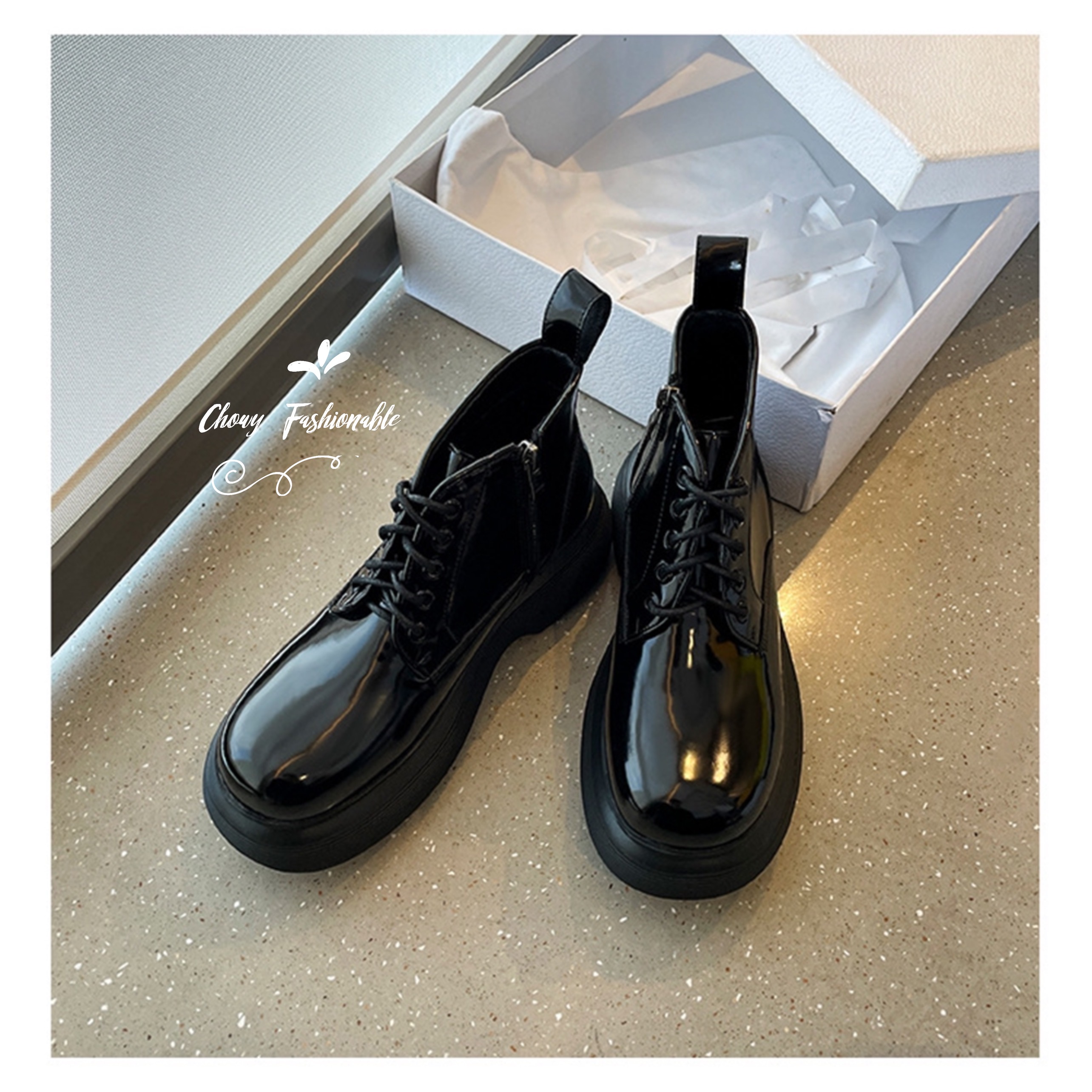 รองเท้าบู้ทไซส์ใหญ่ 40EU 25cm บูทผูกเชือกไซส์ใหญ่ บูทคอสเพย์ Boot Cosplay KR1141
