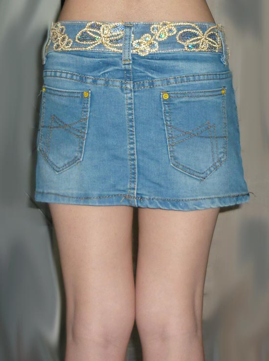 #2กระโปรงยีนส์แต่งเอวดิ้น สวยสุดๆ 31.5-33-10