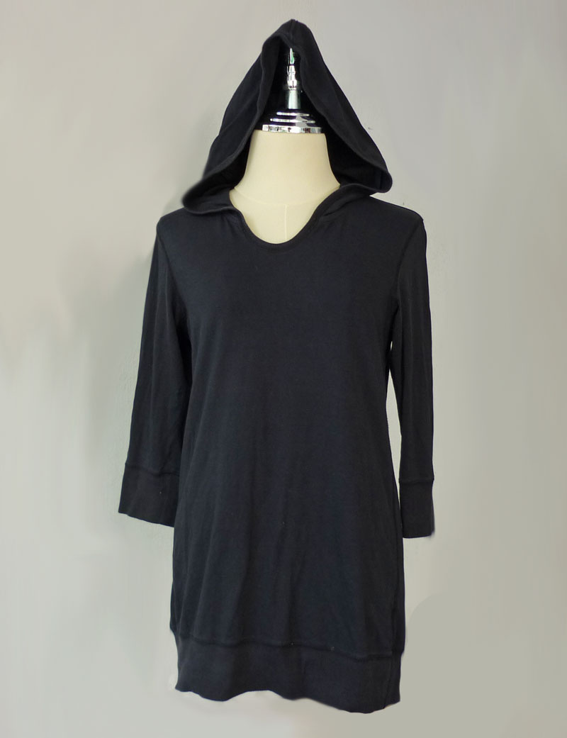 เสื้อฮู้ดตัวยาว สีดำ Uniqlo SzM