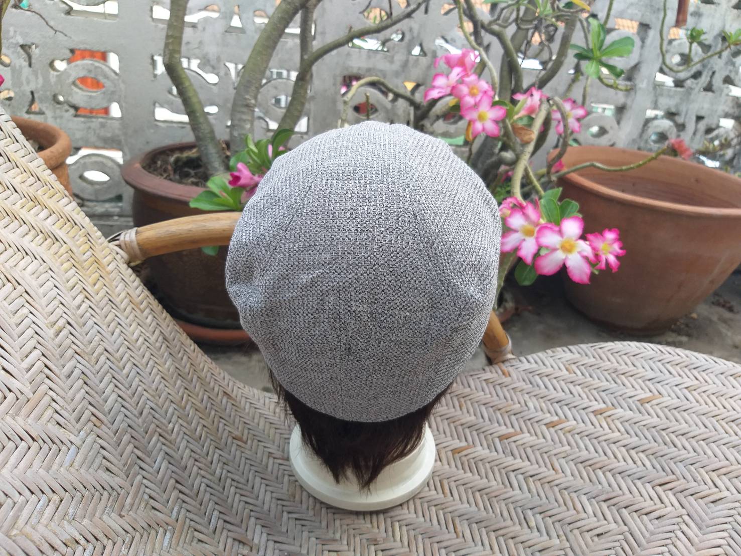 หมวกติงลี่ หมวก flat cap ผ้าทอสวยน่าใส่