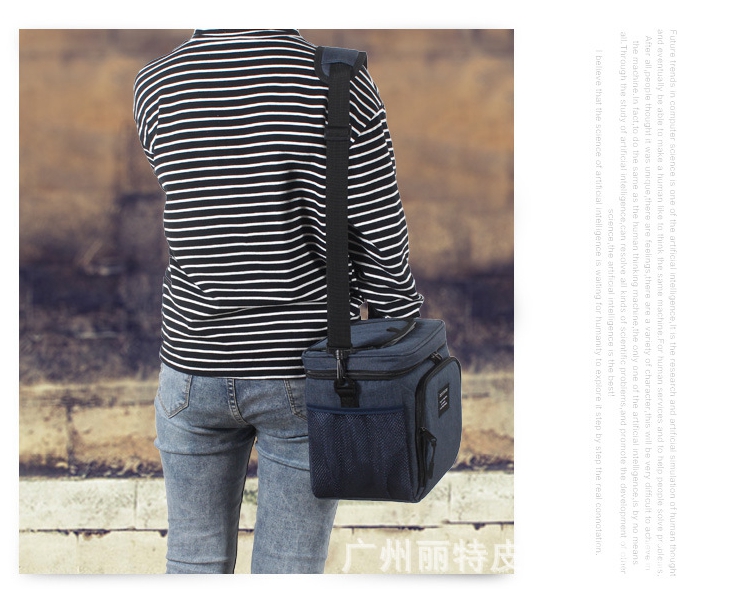 (สีน้ำเงิน) กระเป๋าเก็บความเย็น เก็บอุณหภูมิร้อน-เย็น เพิ่มช่องเก็บอุณหภูมิด้านบน เก็บอาหาร เครื่องดื่ม มีสายสะพาย ใช้ได้อเนกประสงค์