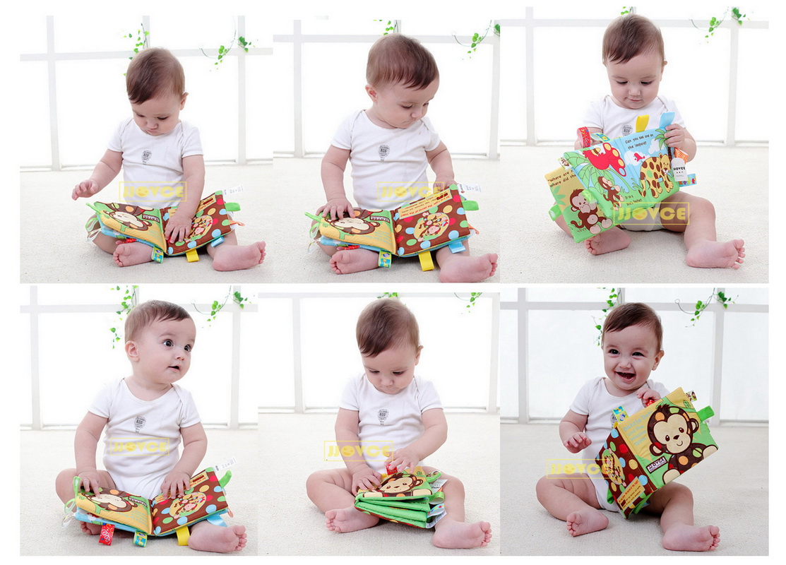 หนังสือนิทานผ้าภาษาอังกฤษริบบิ้นเสริมพัฒนาการเด็ก ชุดสัตว์น้อยแสนรัก JJOVCE