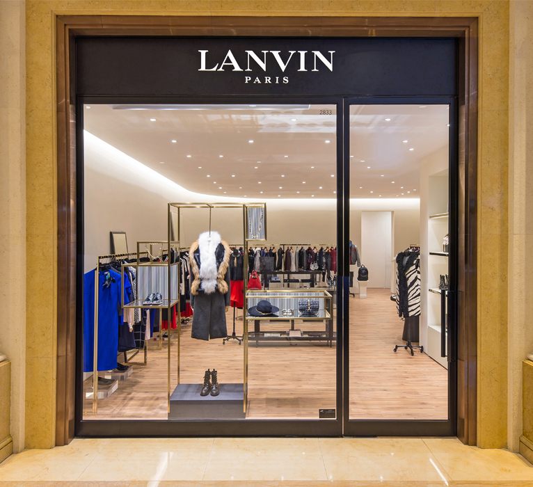 ผ้าพันคอไหมพรม LANVIN สีชมพู