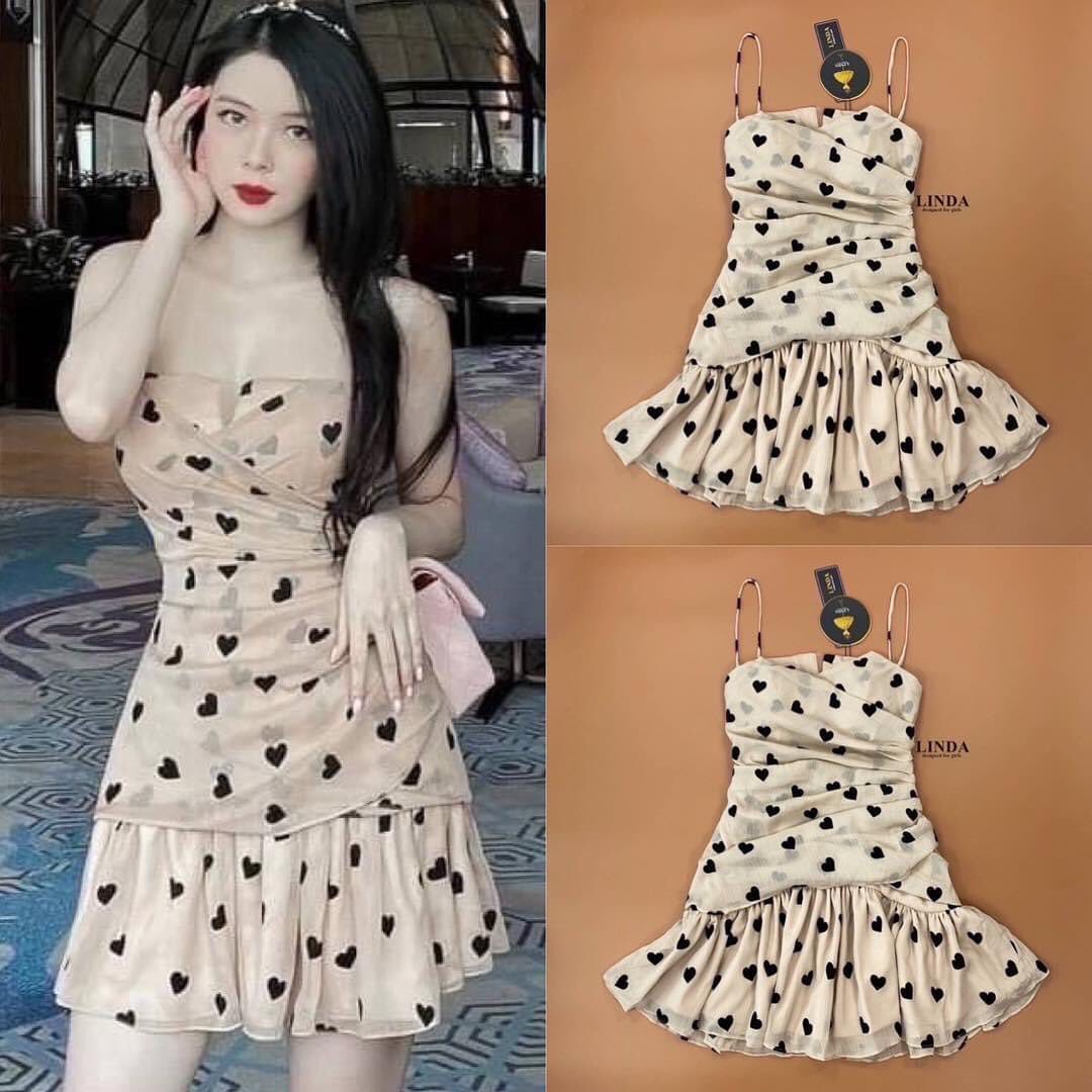 เดรสลายหัวใจ สายเดี่ยวผ้าซีทรู มีฟองน้ำ รุ่นฮอตขายดี ของร้าน สินค้าคุณภาพ (พร้อมส่ง)