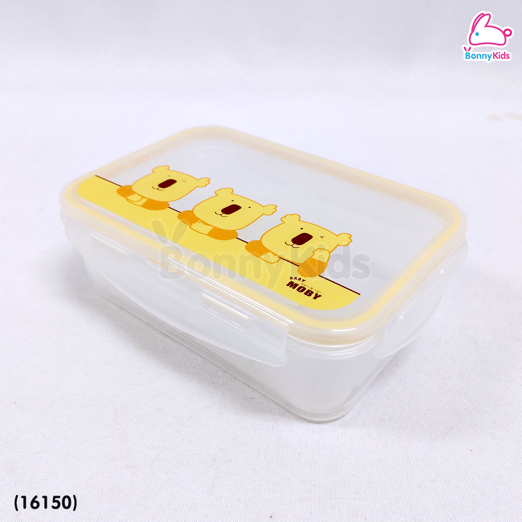 (16150) Baby Moby (เบบี้โมบี้) กล่องพลาสติกใส่สำลี 2 ช่อง พร้อมฝาปิด