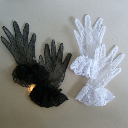 ถุงมือลูกไม้เด็ก-ผู้ใหญ่ ถุงมือตาข่าย ออกงาน Size SS-XL สีขาว/ดำ/แดง/ขาวทอง/ดำทอง