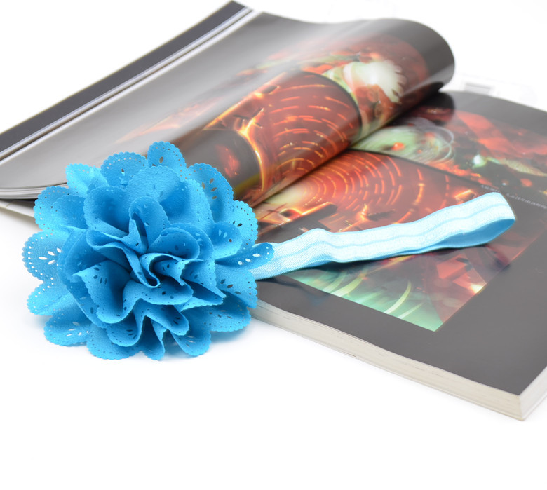 ผ้าคาดผมเด็กเล็ก ดอกไม้ลูกไม้รูดซ้อนชั้น