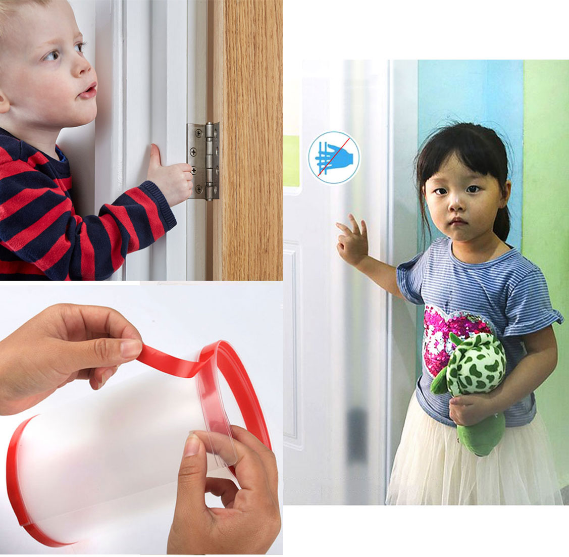 แผ่นปิดข้างประตู กันประตูหนีบนิ้วเด็ก มีแถบกาวในตัว NanaBaby ขนาด 160 x 17 ซม. (เก็บเงินปลายทางได้)