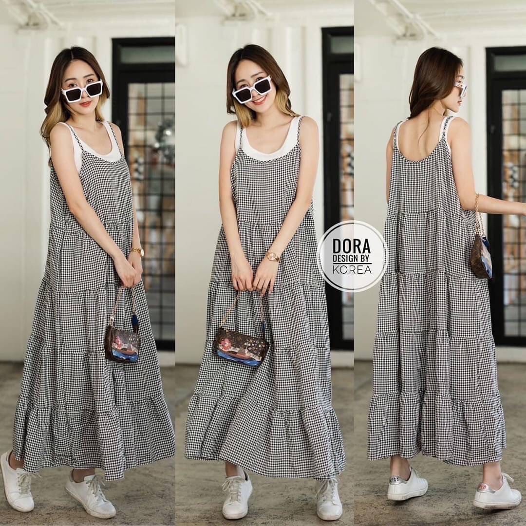 Maxi dresses style korea ผ้าพริ้วๆทิ้งตัว สายปรับได้ งานคุณภาพดีดี ใส่สบายเหมาะ ช่วงอากาศตอนนี้มาก ต้องมีตัวใส่ได้ตลอด สินค้าคุณภาพ (พร้อมส่ง)