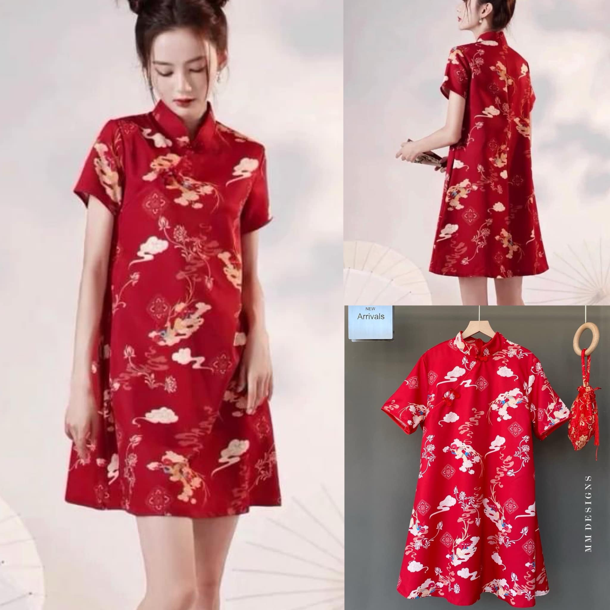 มินิเดรสกี่เพ้าลายสวยงานเดรส ตัวสั้น คอจีนกระดุมเฉียง ซิปหลัง งานสวย ตัวเดรสผ้าพิมพ์ลายคมชัด เนื้อดี ใส่เข้ารูป ใส่สบาย สินค้าคุณภาพ (พร้อมส่ง)