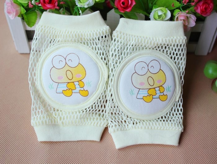 สนับเข่าเด็กเล็ก หัดเดิน-หัดคลาน ผ้าฝ้ายตาข่าย บุฟองน้ำ คละลาย