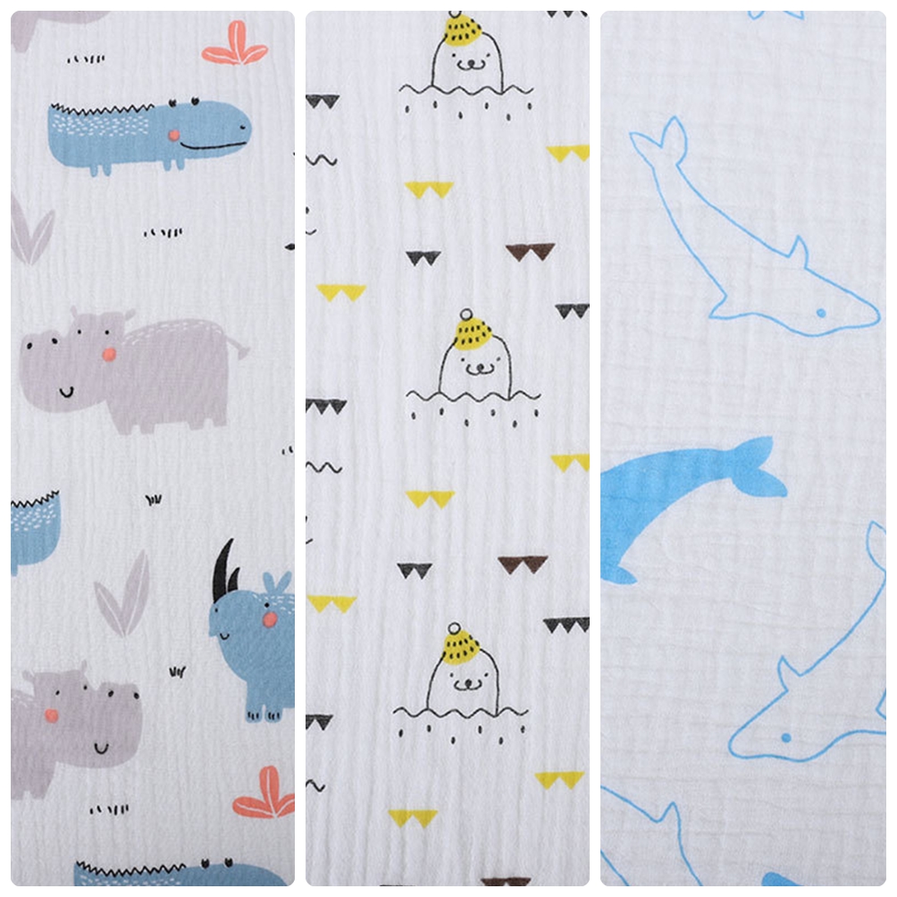 [แพ็ค 3 ผืน] ผ้าอ้อมเด็กสาลู NanaBaby ฝ้ายมัสลิน100% ห่อตัว ขนาด 27*27 นิ้ว เกรดพรีเมี่ยม