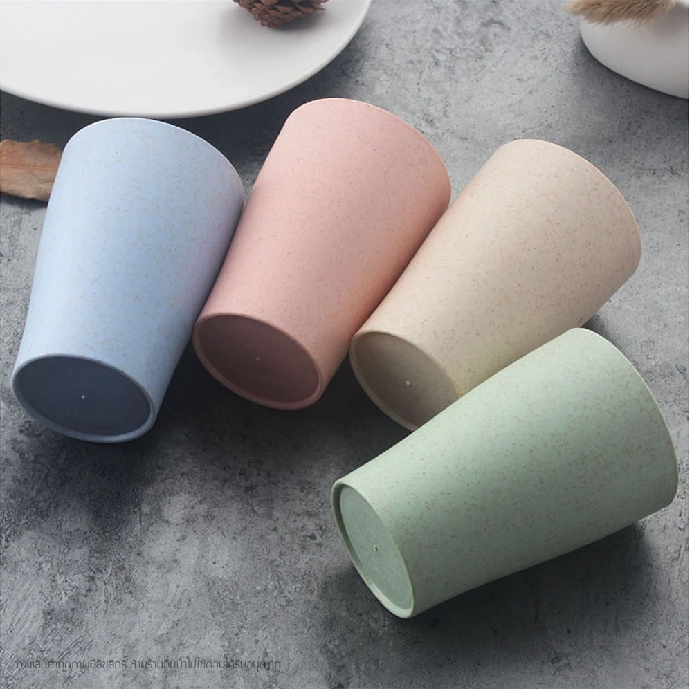 แก้วน้ำเด็ก แก้วน้ำจากฟางข้าวสาลี BPA-Free ปลอดสารพิษ เป็นมิตรต่อสิ่งแวดล้อม