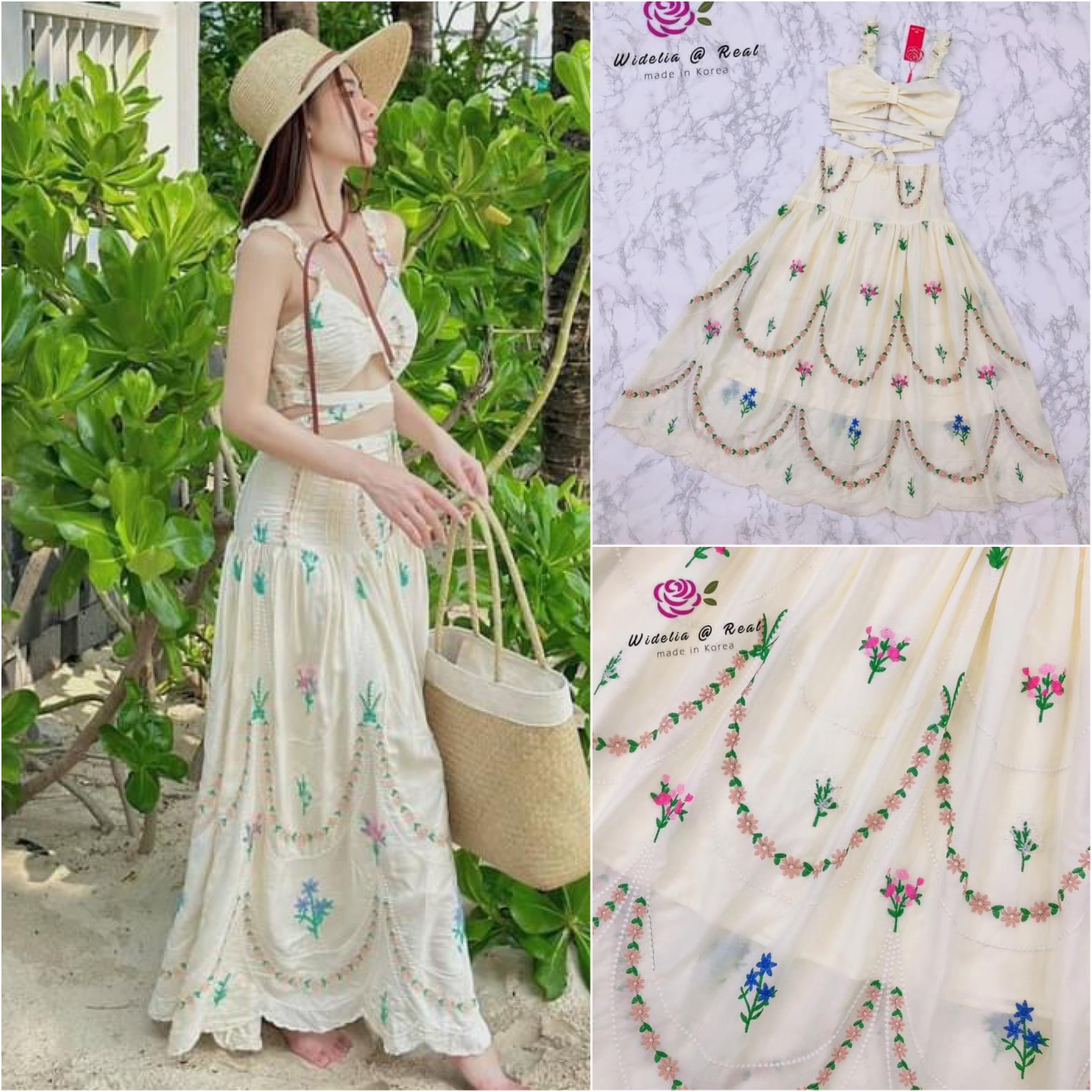 เซตเสื้อบราตัวสวยทรงดี มีกิมมิคสายพันรอบเอวผูกโบเก๋ มาเค้าชุดกับ กระโปรงทรงเอบานพริ้วสวย ใส่สบาย สินค้าคุณภาพ (พร้อมส่ง)