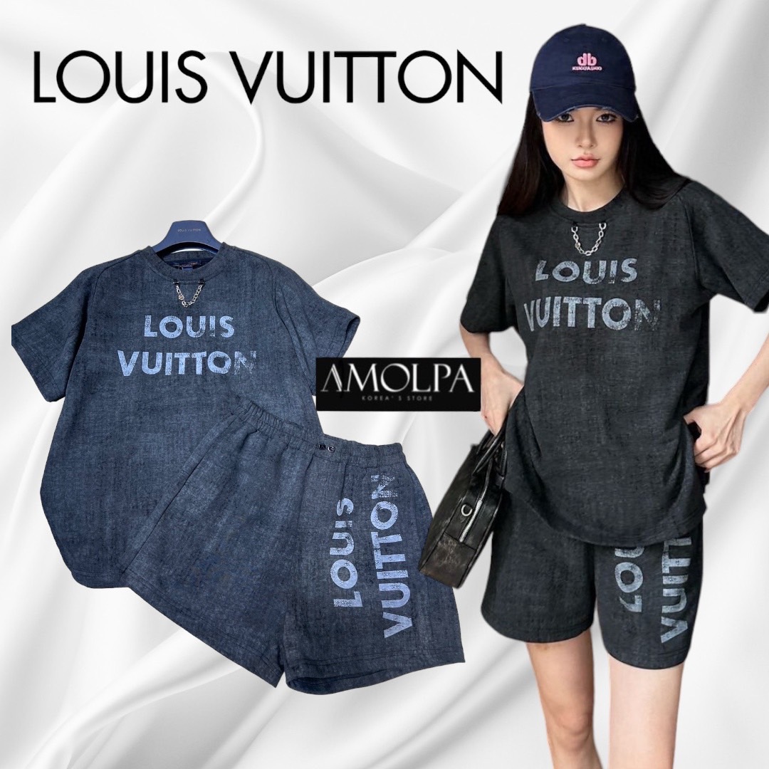SET LV งานใหม่ 2024SS ตัวเสื้อเป็นซิปหน้า งานสวยม๊ากกก มาพร้อม กางเกงขาสั้น ใส่เข้ากันลงตัว งานน่ารักมาก ใส่สบาย สินค้าคุณภาพ (พร้อมส่ง)