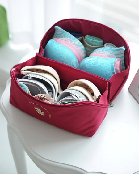 กระเป๋าใส่ชุดชั้นใน กางเกงชั้นใน ขนาดใหญ่พิเศษ แบ่งช่องสองด้าน ใส่ได้หลายตัว มี 4 สี 4 ลาย