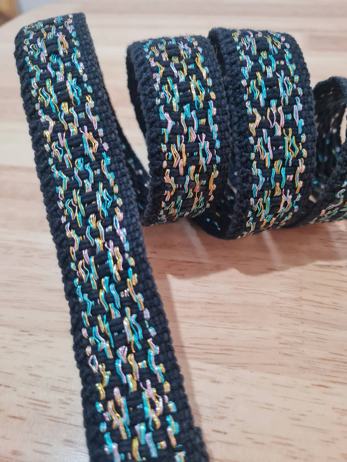 เข็มขัดด้ายถักดิ้นทอง Made in FRANCE สวยมาก