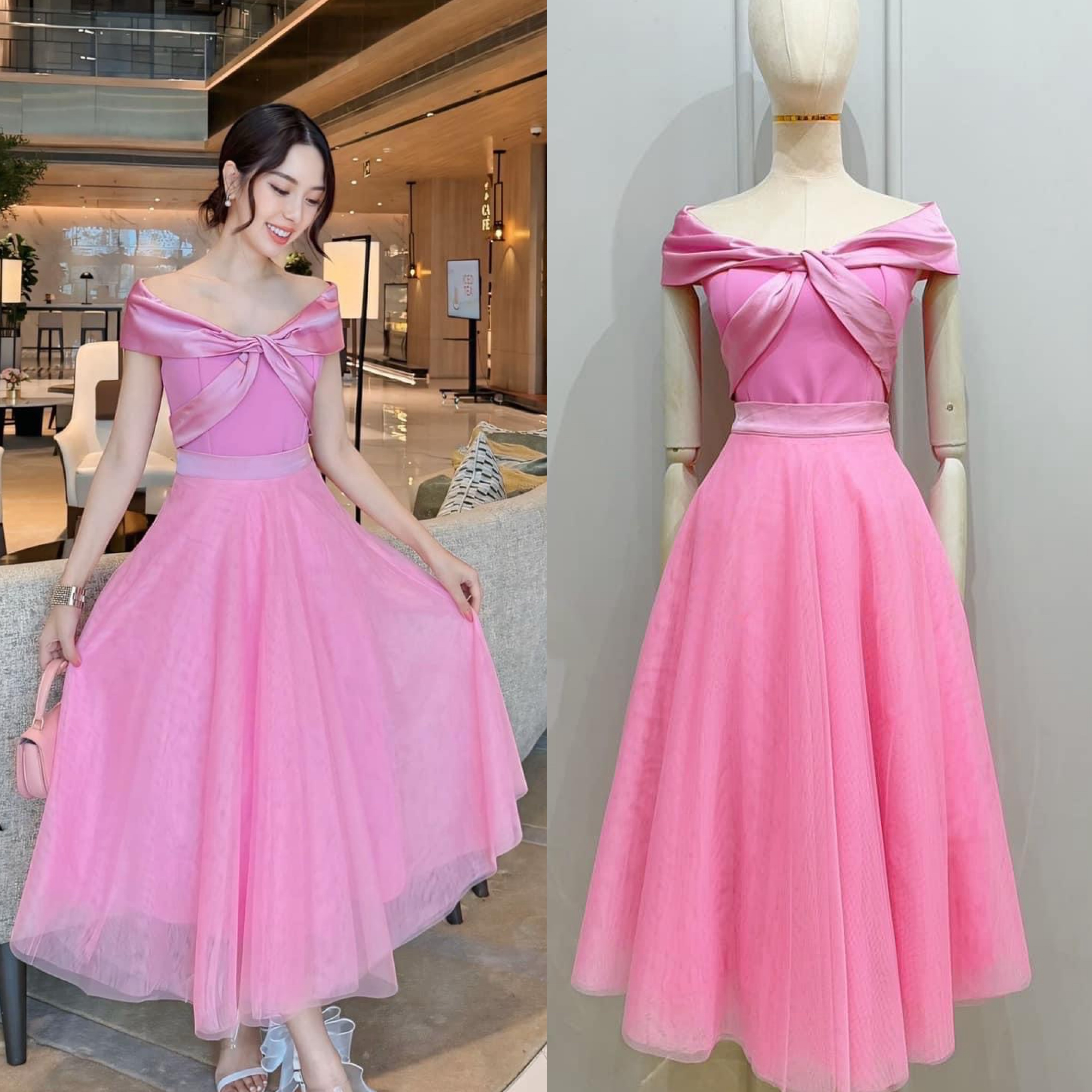 เชตเสื้อดีไซน์ปาดไหบ ช่วงอก ตัดต่อผ้าดีไซน์ไขว้อก เสริมฟองน้ำ ตัวเสื้อใช้ เนื้อผ้าเกรดพรีเมี่ยมทั้งตัว มาพร้อมกับกระโปรง ตาข่ายสุดพอง งานมีซับใน ซิปหลัง ใส่สบาย : สินค้าคุณภาพ (พร้อมส่ง)