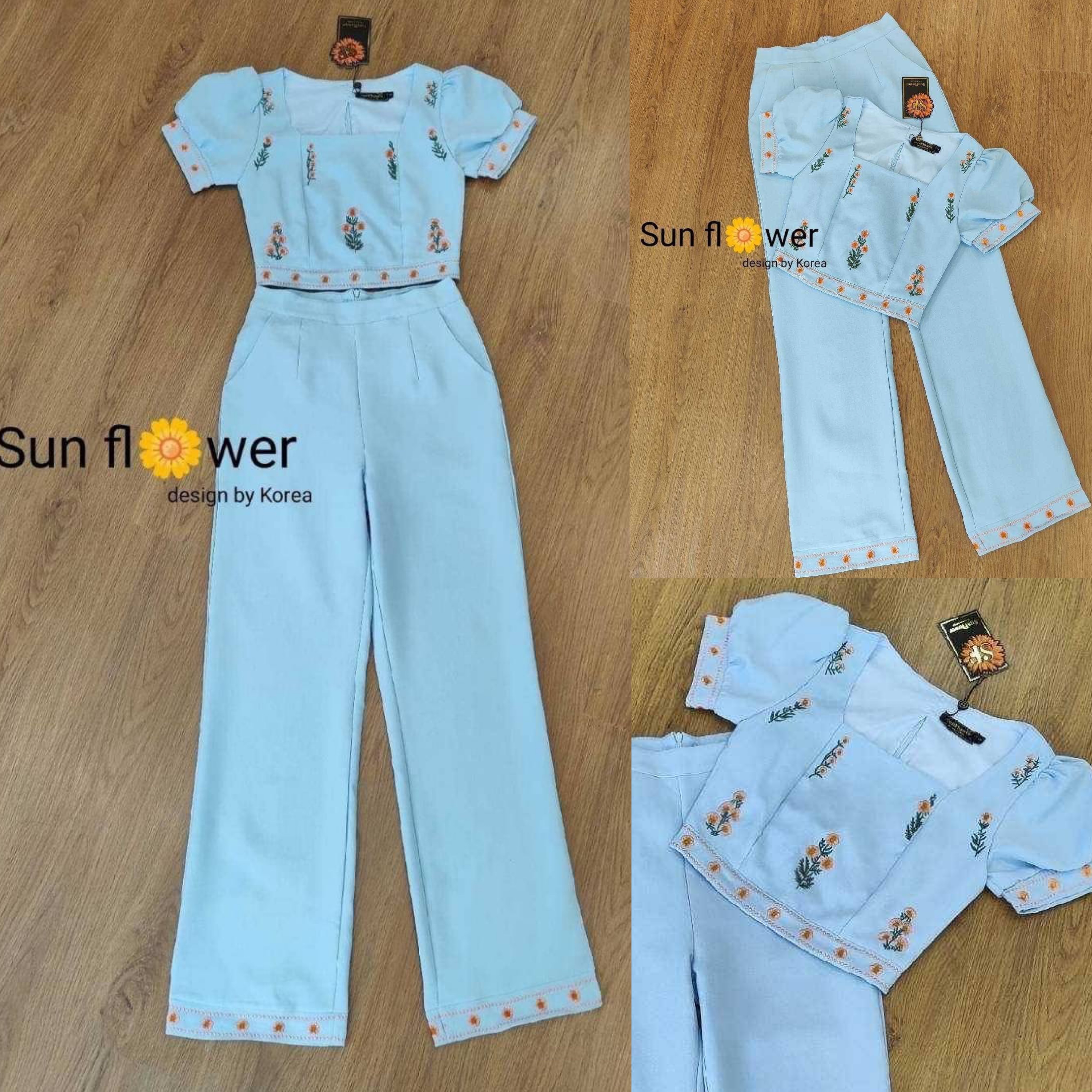 ชุดเสื้อ+กางเกงขายาว งานปักทั้งชุดสวยมากกกกสวยๆ สวยมาก สินค้าคุณภาพ (พร้อมส่ง)