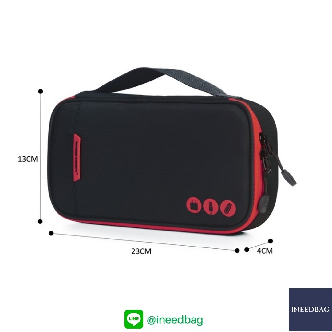 ฺBagsmart กระเป๋าจัดระเบียบอิเล็กทรอนิกส์ กระเป๋าใส่สายชาร์จ กระเป๋าใส่ฮาร์ดดิสก์ กระเป๋าใส่อุปกรณ์ไอที มีสองชั้น ช่องเยอะพิเศษ มีหูหิ้วพกพาสะดวก (ดำ-แดง)