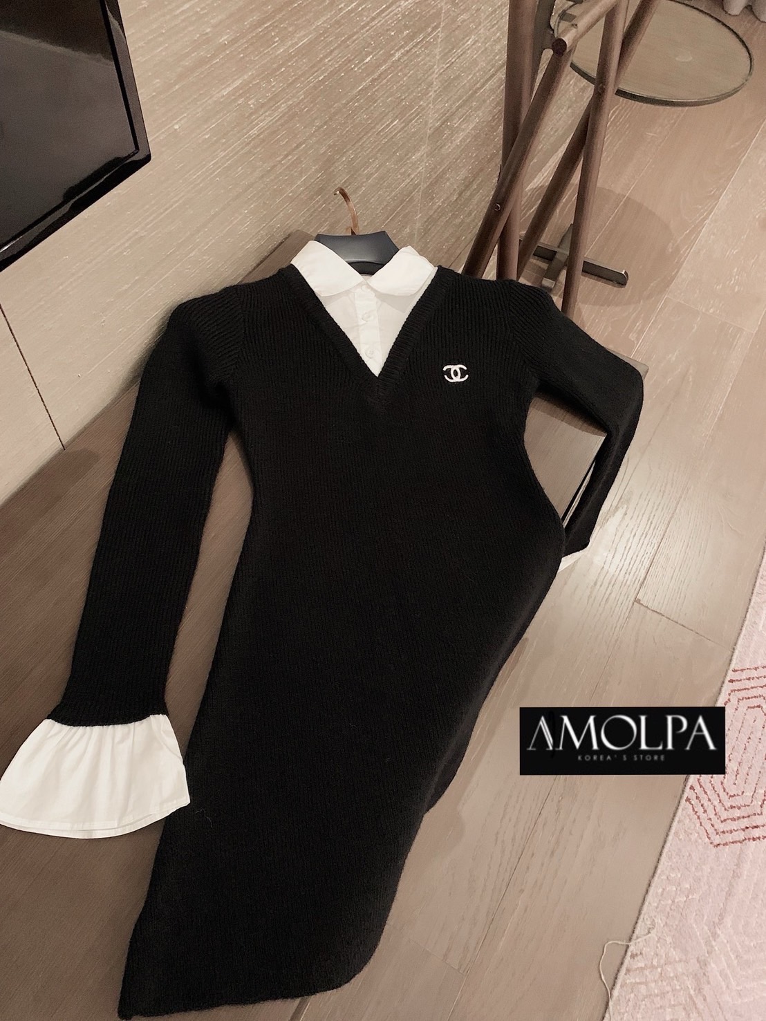 DRESS ไหมพรม CC KNITT ชนช๊อปปปนะคะ งานสวย ครบ ปั้มทุกจุด เนื้อผ้าดีม๊ากกกก ผ้าใส่สบายมาก ใส่สบาย : สินค้าคุณภาพ (พร้อมส่ง)