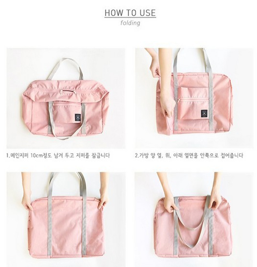 Wind Blows กระเป๋าเดินทางพับเก็บได้ เสียบที่จับกระเป๋าเดินทางได้ มีซิปรูดตอนพับเก็บ สำหรับการเดินทาง ท่องเที่ยว