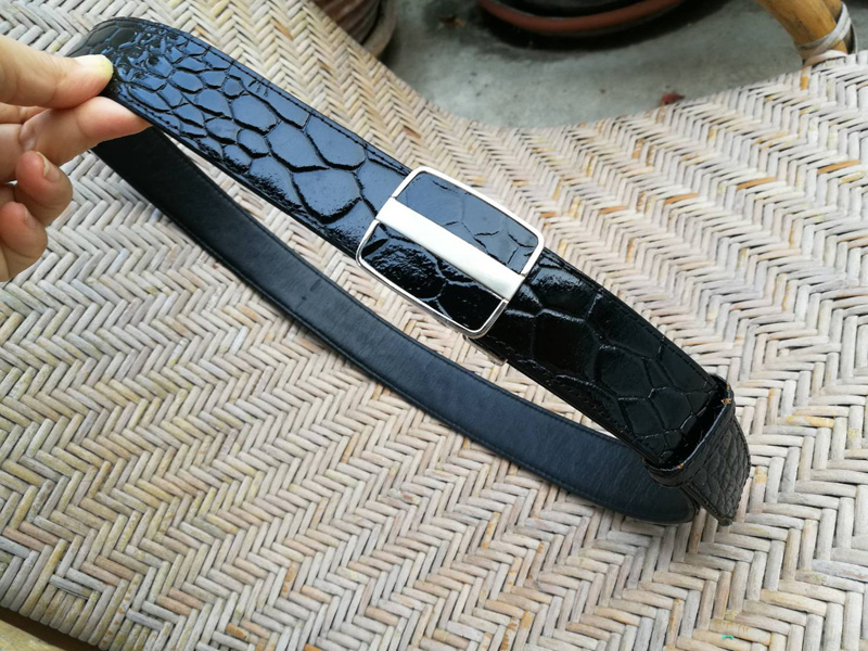 เข็มขัดชาย หนังแก้วลายหนังจรเข้ หัวสวยมาก