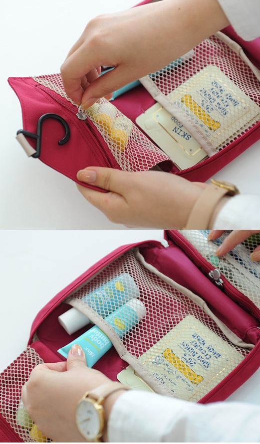 กระเป๋าใส่อุปกรณ์อาบน้ำ ขนาดกะทัดรัด ใส่อุปกรณ์อาบน้ำ แขวนได้ สำหรับเดินทาง ท่องเที่ยว พกพาสะดวกมี 4 สี 4 ลายให้เลือก