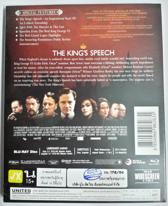 (Blu-Ray) The King's Speech (2010) ประกาศก้องจอมราชา
