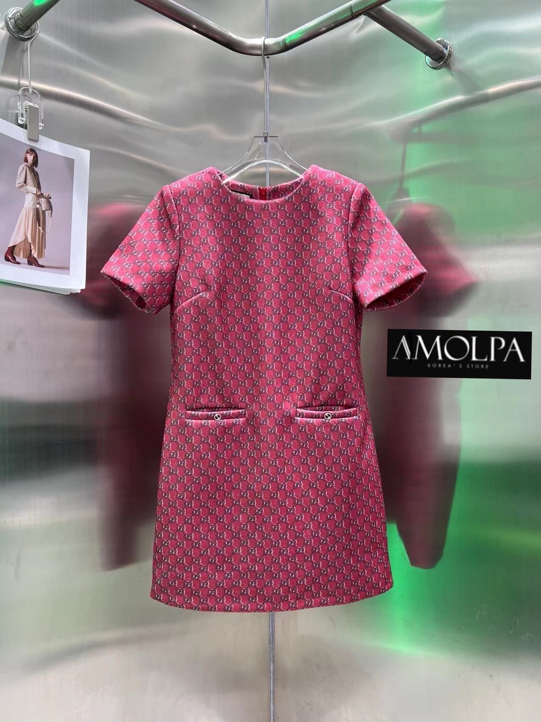 DRESS GG งาน hiend คุณภาพระดับVVVIP ผ้าทอ ผ้าดีมาก มีน้ำหนักสุดๆ เย็นมากๆ ห้ามพลาดเลยน๊า สวยสุดๆ ใส่สบาย : สินค้าคุณภาพ (พร้อมส่ง)