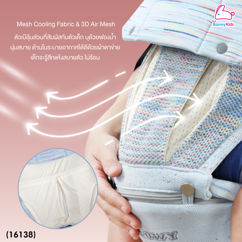 (16138) GLOWY (โกลวี่) Glowy Hip (Popotamus) Seat Baby Carrier เป้อุ้มเด็กฮิปซีท