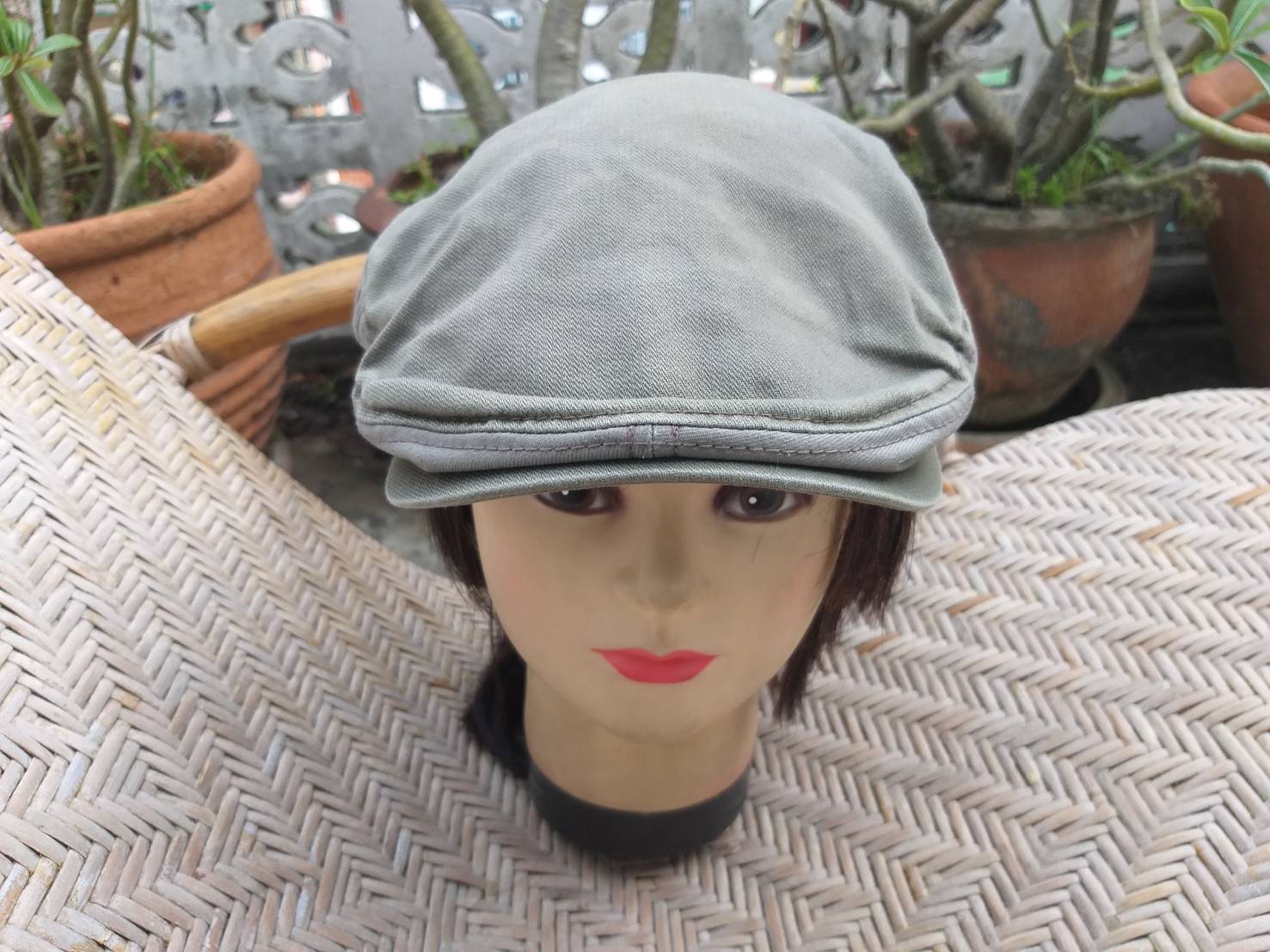 หมวกติงลี่ หมวก flat cap Golden Bear ผ้าฟอก แนวเซอร์