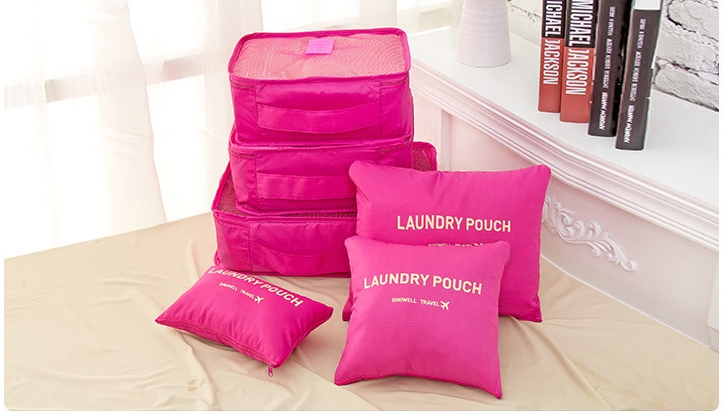 Diniwell Travel Receive Bag กระเป๋าจัดระเบียบเดินทาง 6 ใบ แบ่งใส่เสื้อผ้า กางเกง ชุดชั้นใน กางเกงใน อุปกรณ์ไอที ผลิตจากวัสดุกันน้ำคุณภาพดี มี 9 สีให้เลือก