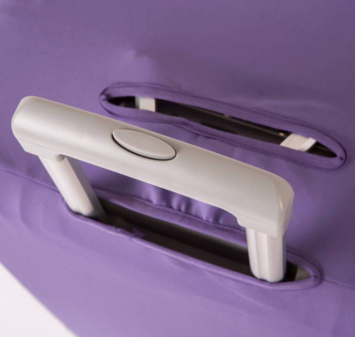 (ผ้ายืด สีเรียบ ขนาด M) ผ้าคลุมกระเป๋าเดินทาง ขนาด 22 - 24 นิ้ว มี 3 สีให้เลือก (ดำ ชมพู ม่วง)