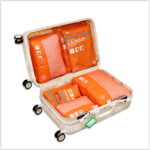 Botta Design กระเป๋าจัดระเบียบเดินทาง 7 ใบ ผลิตจากโพลีเอสเตอร์กันน้ำคุณภาพดี สำหรับจัดระเบียบเสื้อผ้า กางเกง ชุดชั้นใน กางเกงใน อุปกรณ์ไอที มี 6 สี