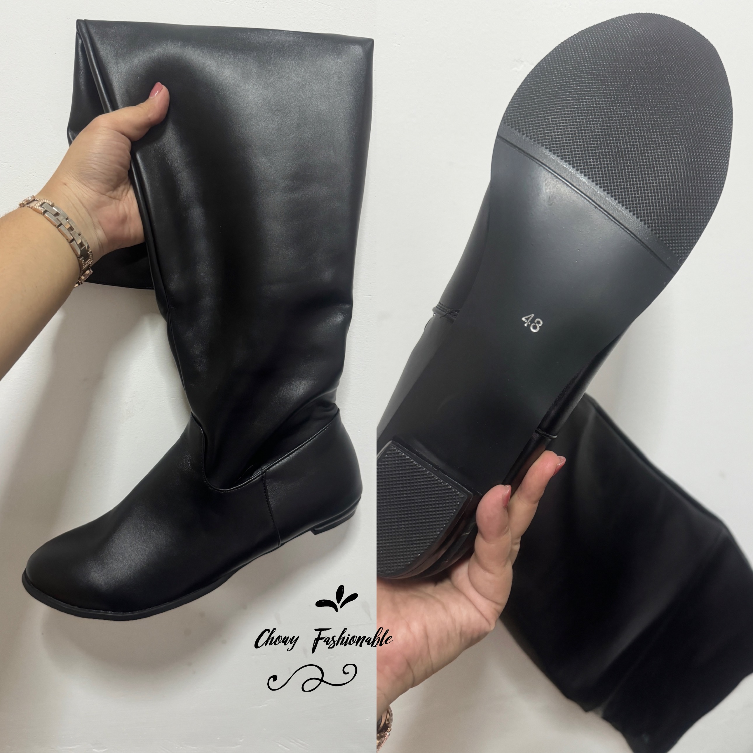 รองเท้าไซส์ใหญ่ 46 48 Long Boot Matte บู้ทยาวไซส์ใหญ่ บู๊ทยาวเหนือเข่าไซส์ใหญ่ CHOWY KR1212