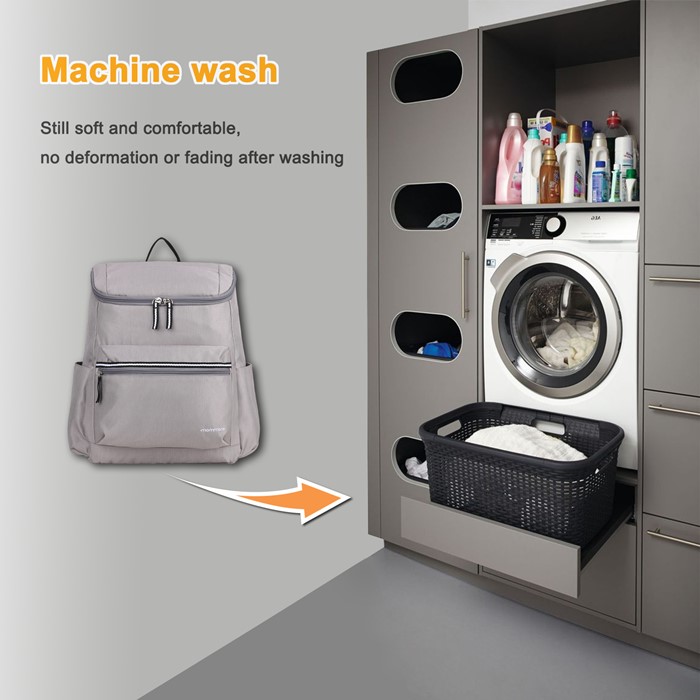 mommore กระเป๋าคุณแม่ กระเป๋าสัมภาระคุณแม่ กระเป๋าแม่ลูกอ่อน กันน้ำ พร้อมแผ่นรองเปลี่ยนผ้าอ้อม จุมาก น้ำหนักเบา เหมาะสำหรับเดินทาง (Grey)