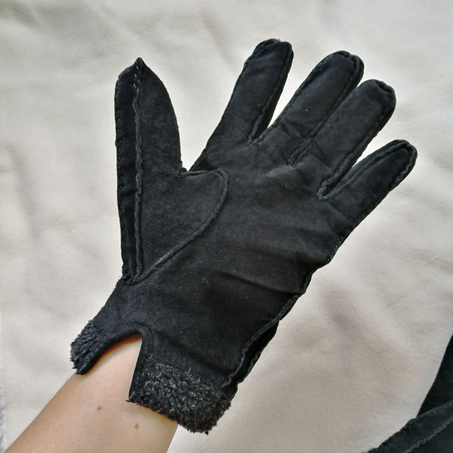 ถุงมือชาย COMME CA ISM หนังชามัวร์บุผ้าฟลีซ อุ่นติดลบ